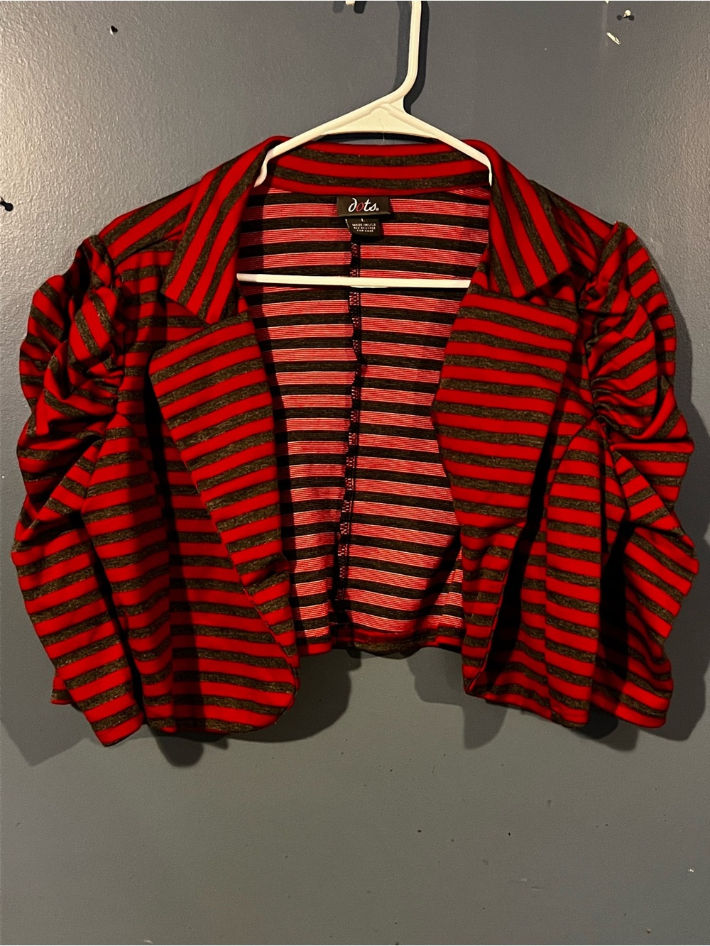 Dots Red and Black Striped Knit Top